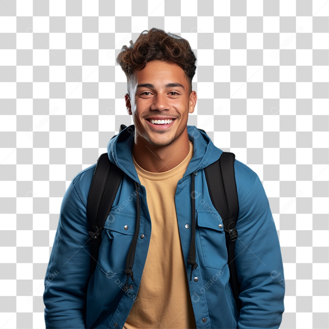 Jovem Estudante Volta as Aulas PNG Transparente