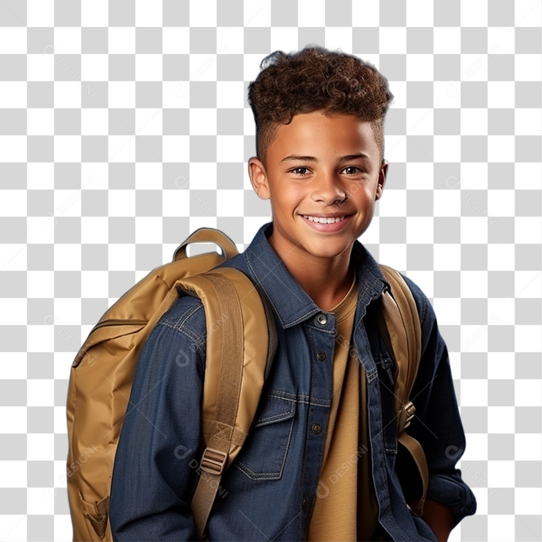 Jovem Estudante Volta as Aulas PNG Transparente