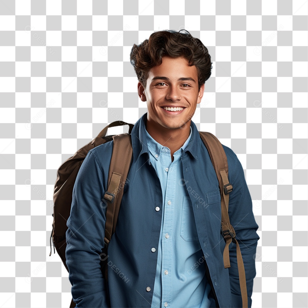 Jovem Estudante Volta as Aulas PNG Transparente