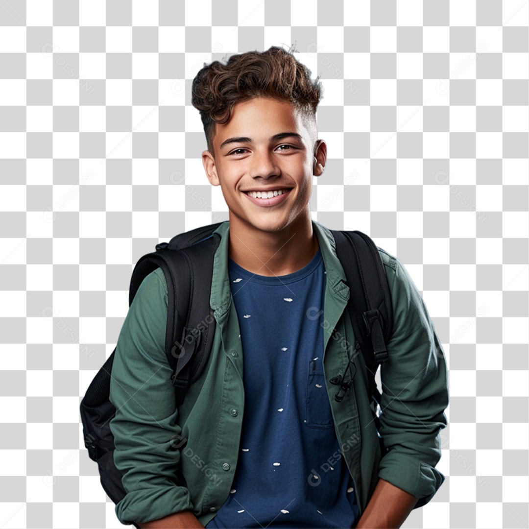 Jovem Estudante Volta as Aulas PNG Transparente