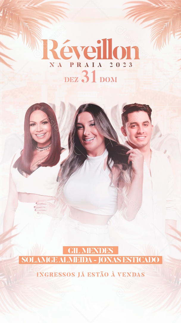 Social Media Flyer Story Réveillon Na Praia PSD Editável