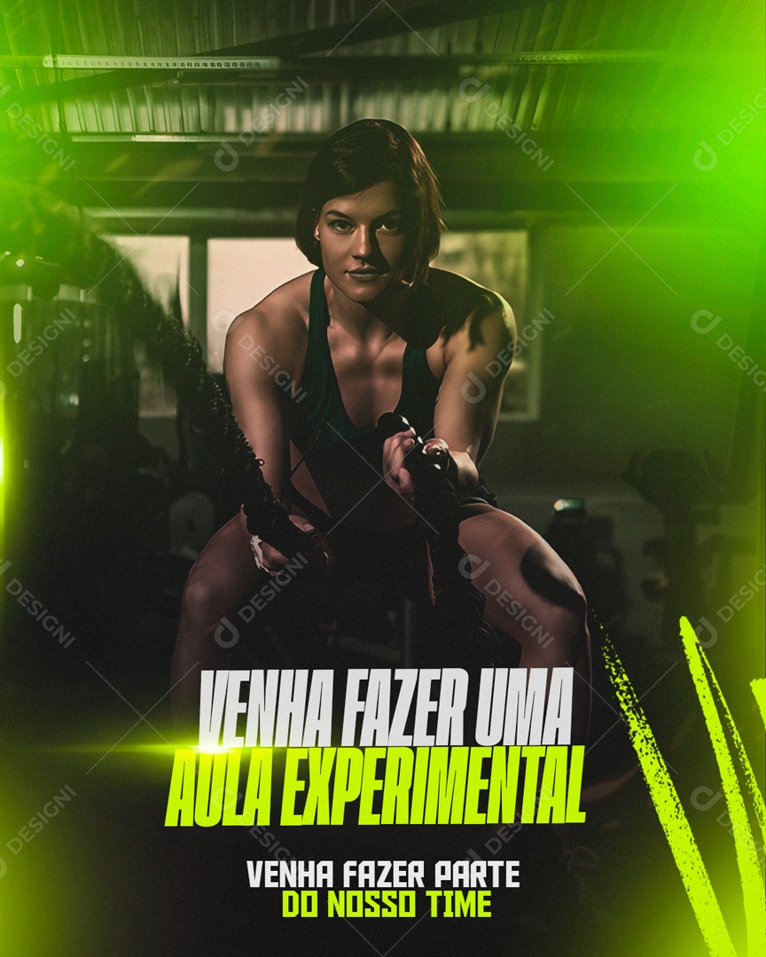 Venha Fazer Uma Aula Experimental Academia Social Media PSD Editável
