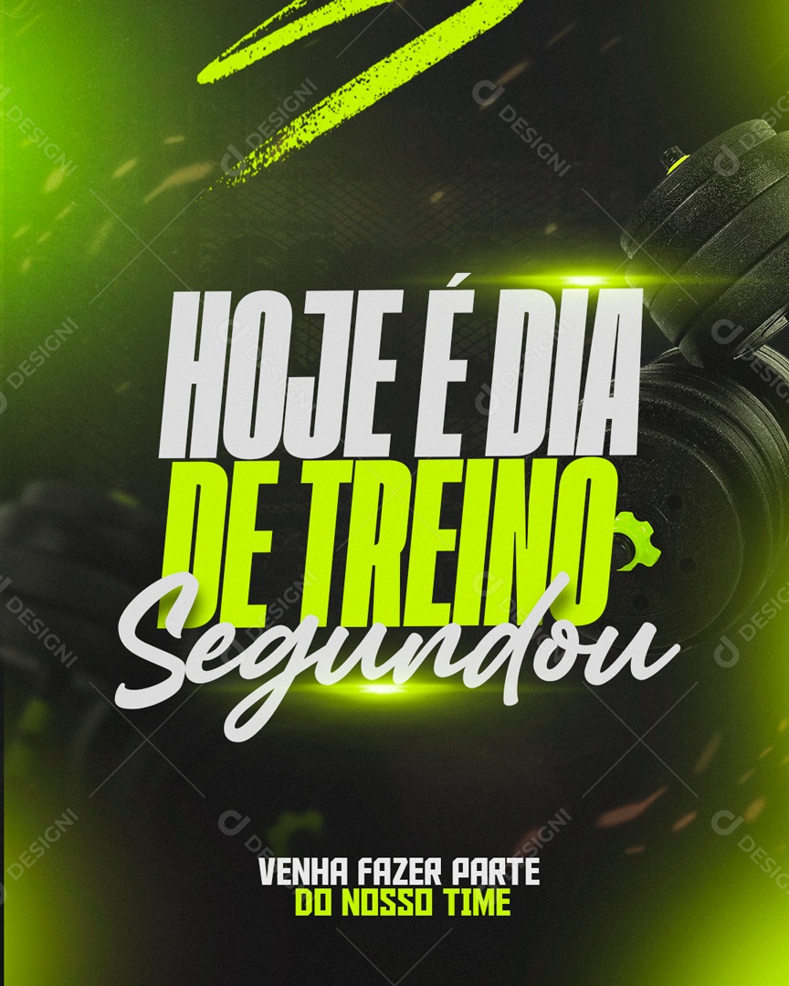 Hoje é Dia De Treino Academia Social Media PSD Editável