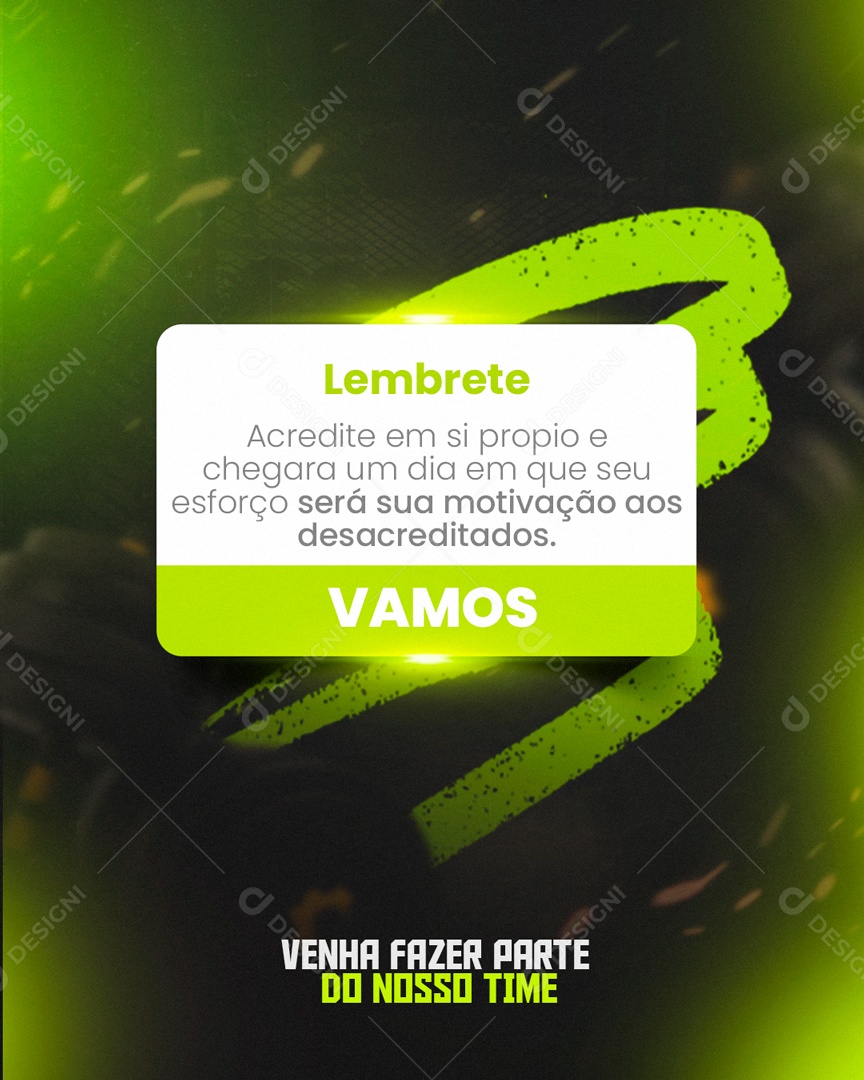 Social Media Lembrete De Academia Motivação PSD Editável