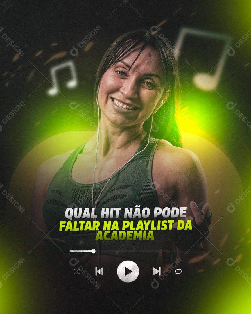 Playlist Da Academia Social Media PSD Editável