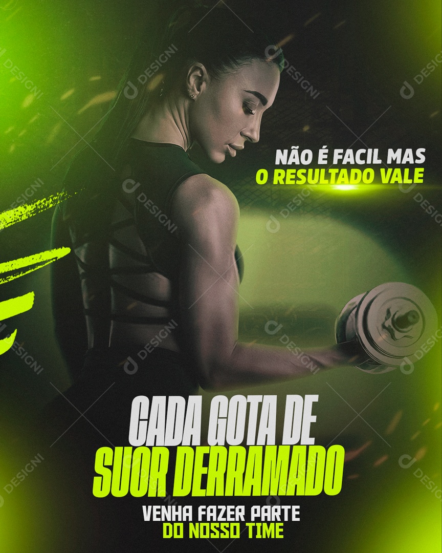 Social Media Cada Gota De Suor Derramado Academia PSD Editável