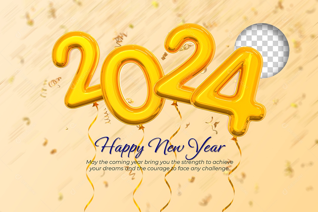 Banner Feliz Ano Novo 2024 Social Media PSD Editável
