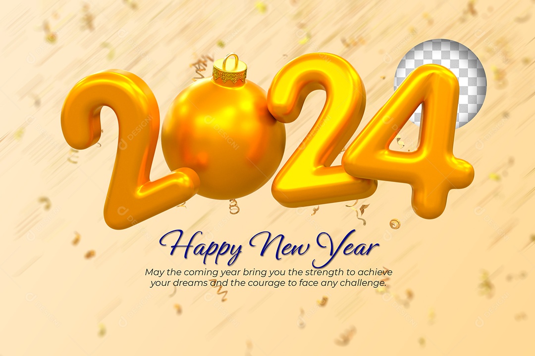 Banner Feliz Ano Novo 2024 Social Media PSD Editável