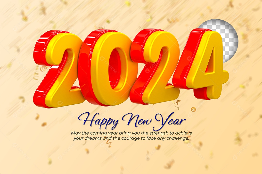 Social Media Banner Feliz Ano Novo 2024 PSD Editável