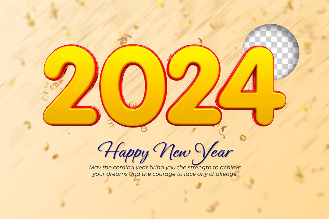 Banner Feliz Ano Novo 2024 Social Media PSD Editável