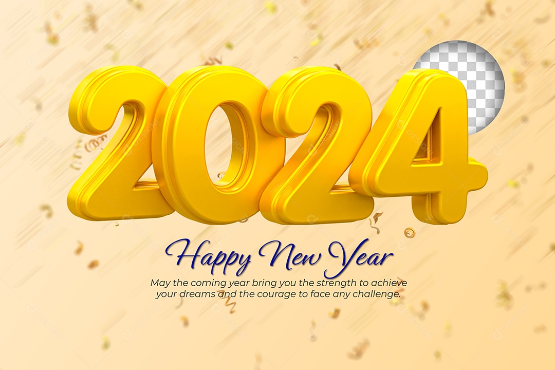 Social Media Banner Feliz Ano Novo 2024 PSD Editável