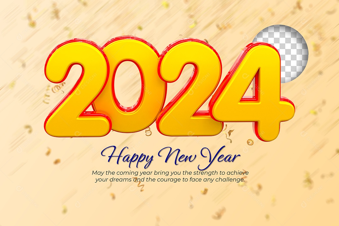 Social Media Banner Feliz Ano Novo 2024 PSD Editável