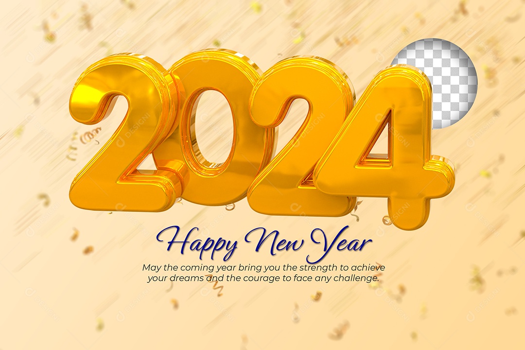 Banner Feliz Ano Novo 2024 Social Media PSD Editável