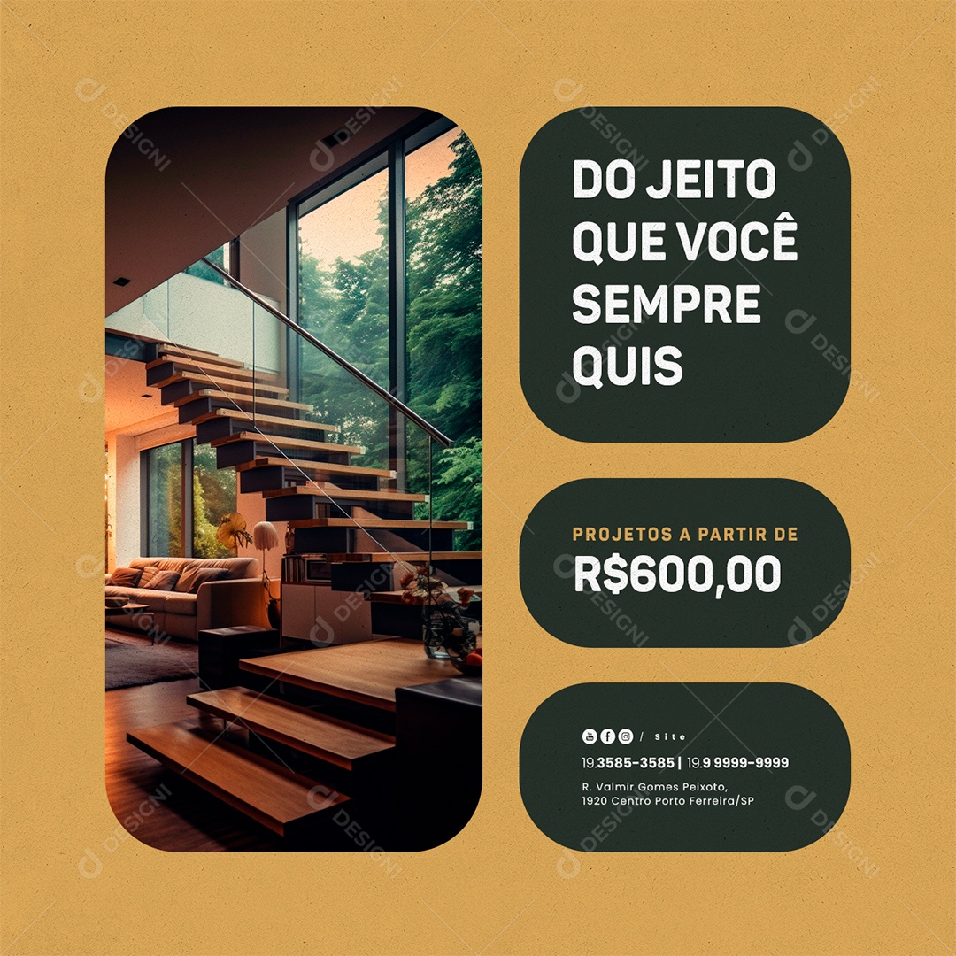 Arquiteto Do Jeito que Você Sempre Quis Casa Social Media PSD Editável