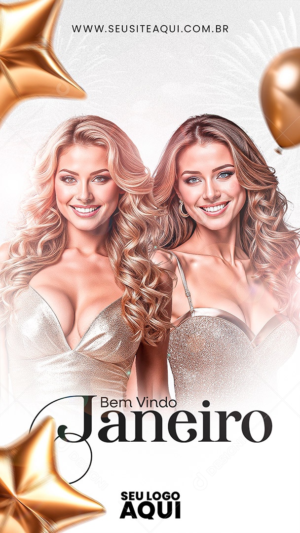 Bem Vindo Janeiro Social Media PSD Editável