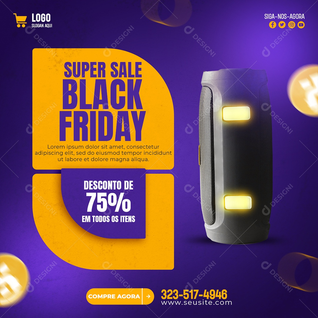 Super Ofertas Black Friday Social Media PSD Editável