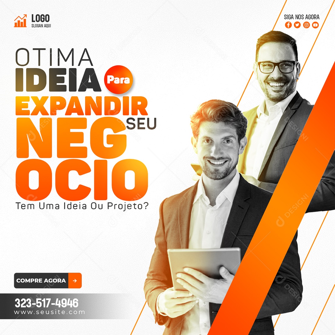 Ótima Ideia Para Expandir Seu Negócio Marketing Social Media PSD Editável