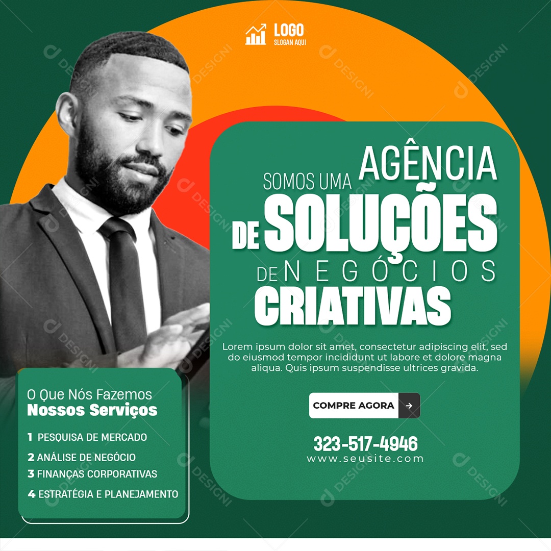 Somos Uma Agência De Soluções De Negócios Social Media PSD Editável