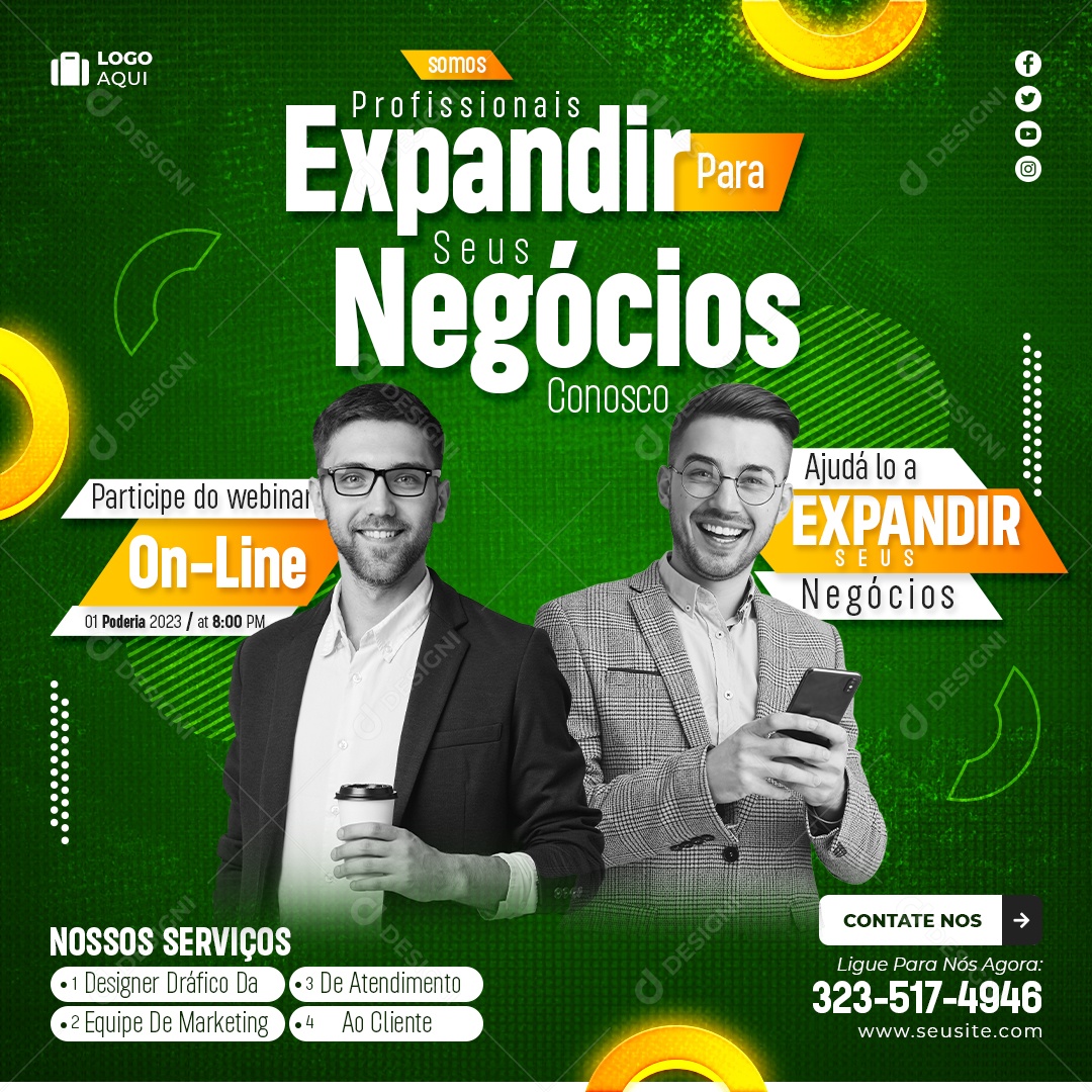 Profissionais Para Expandir Seus Negócios Social Media PSD Editável