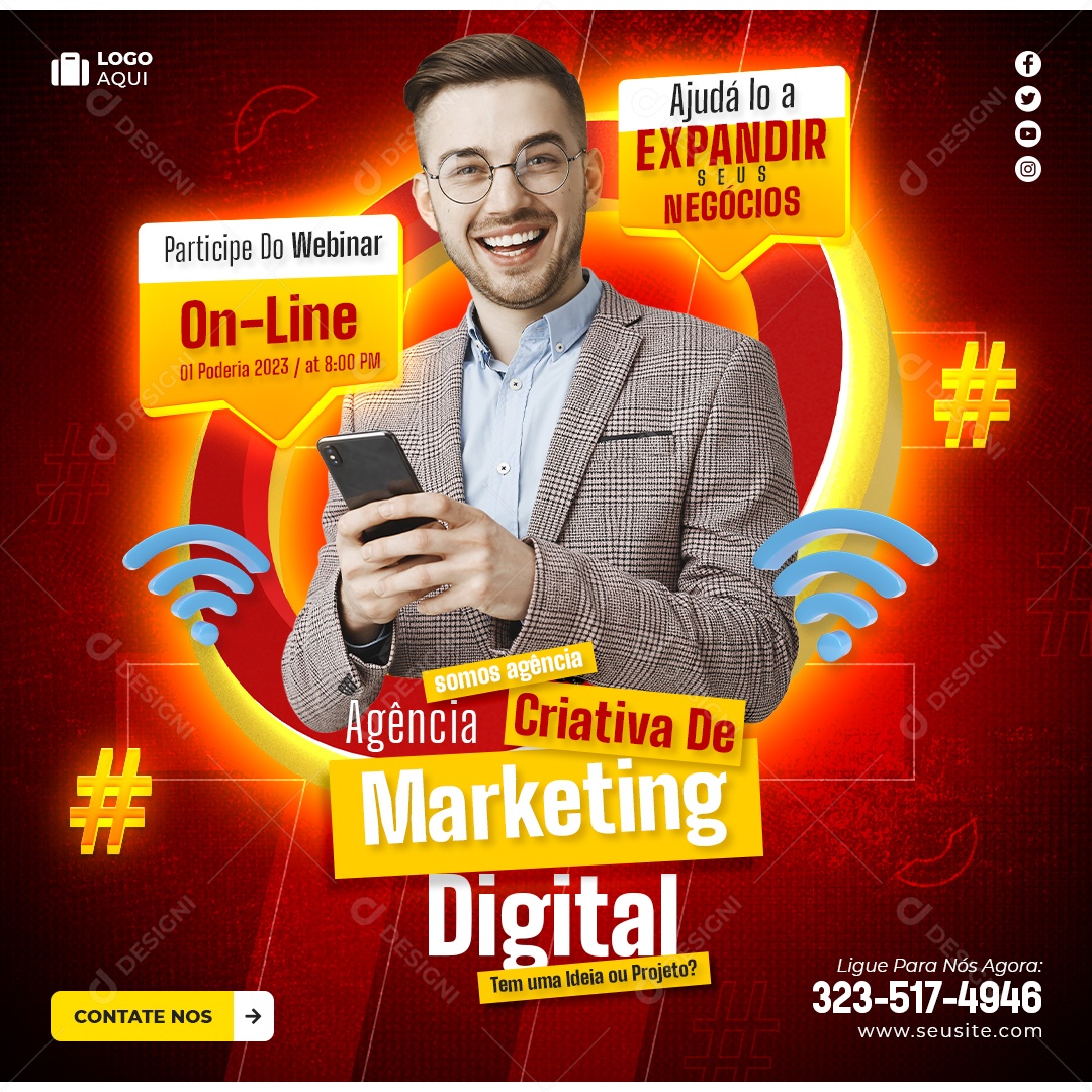 Agência Criativa De Marketing Digital Social Media PSD Editável