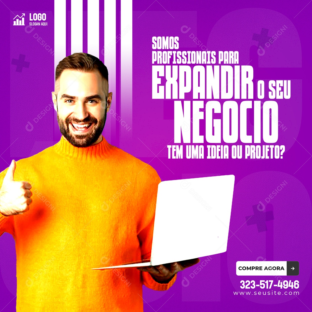 Social Media Somos Profissionais Para Expandir Seu Negócio PSD Editável