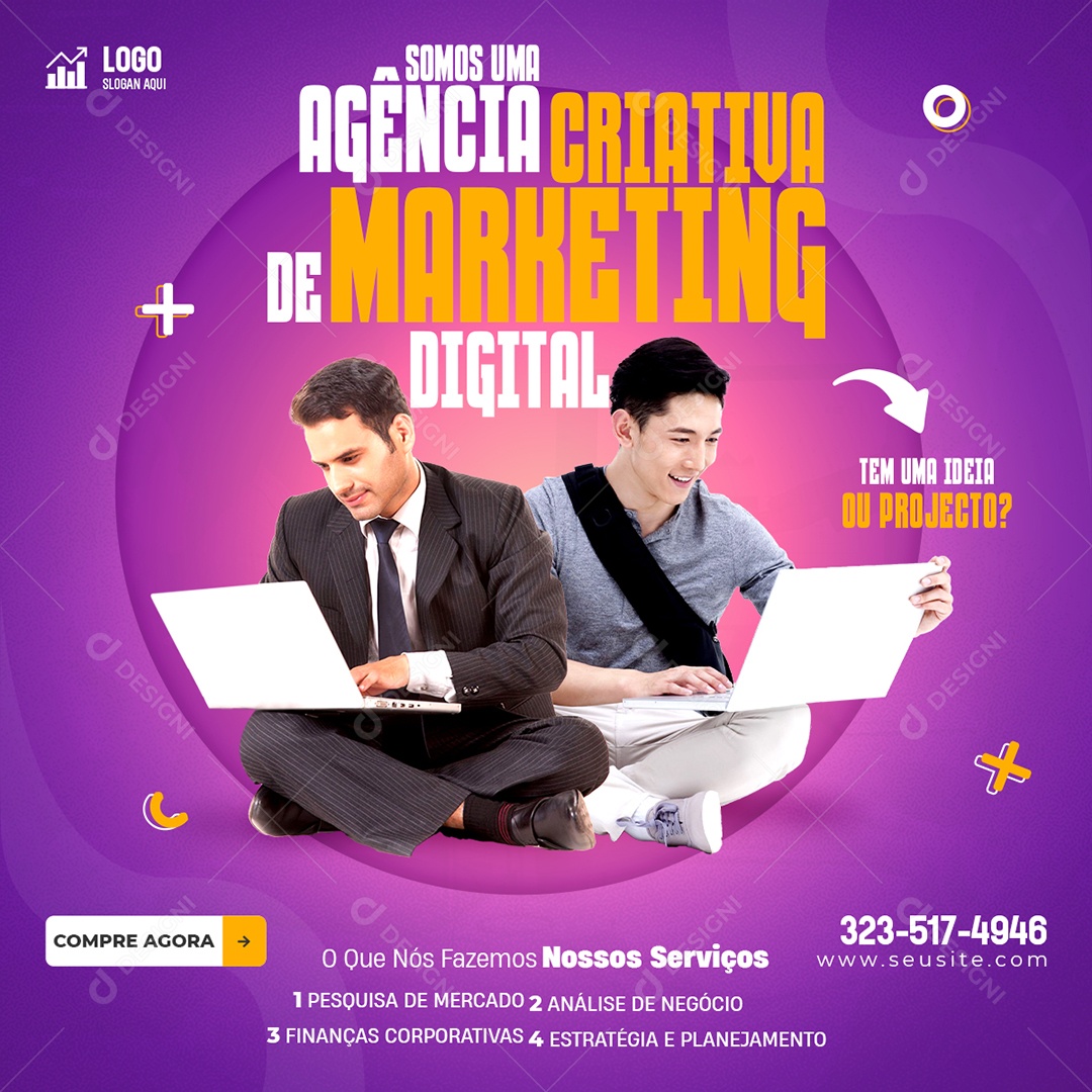 Social Media Agência Criativa De Marketing Digital PSD Editável