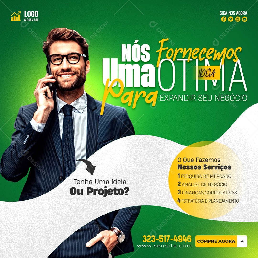 Social Media Nós Fornecemos Uma Ótima Ideia Marketing PSD Editável