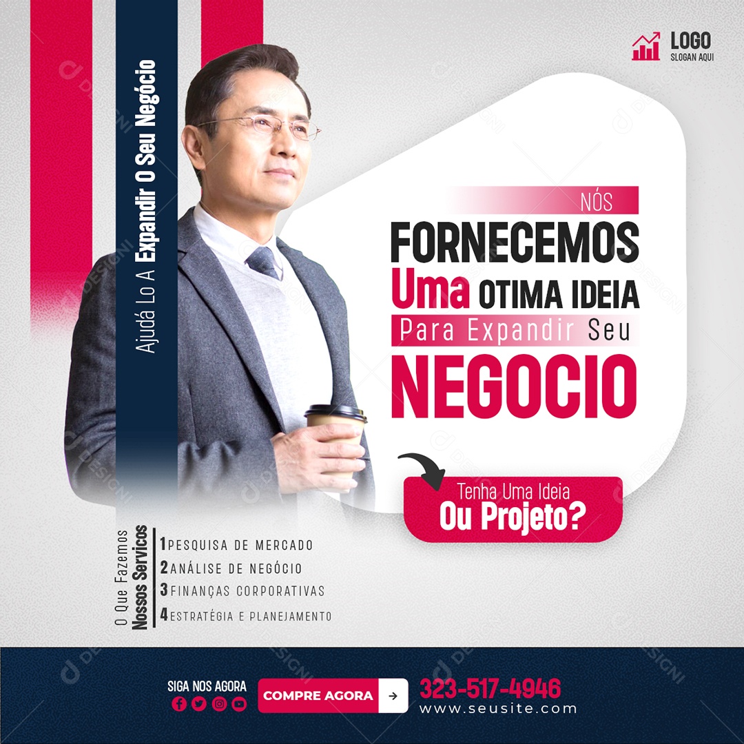 Social Media Fornecemos Uma Ótima Ideia Marketing PSD Editável