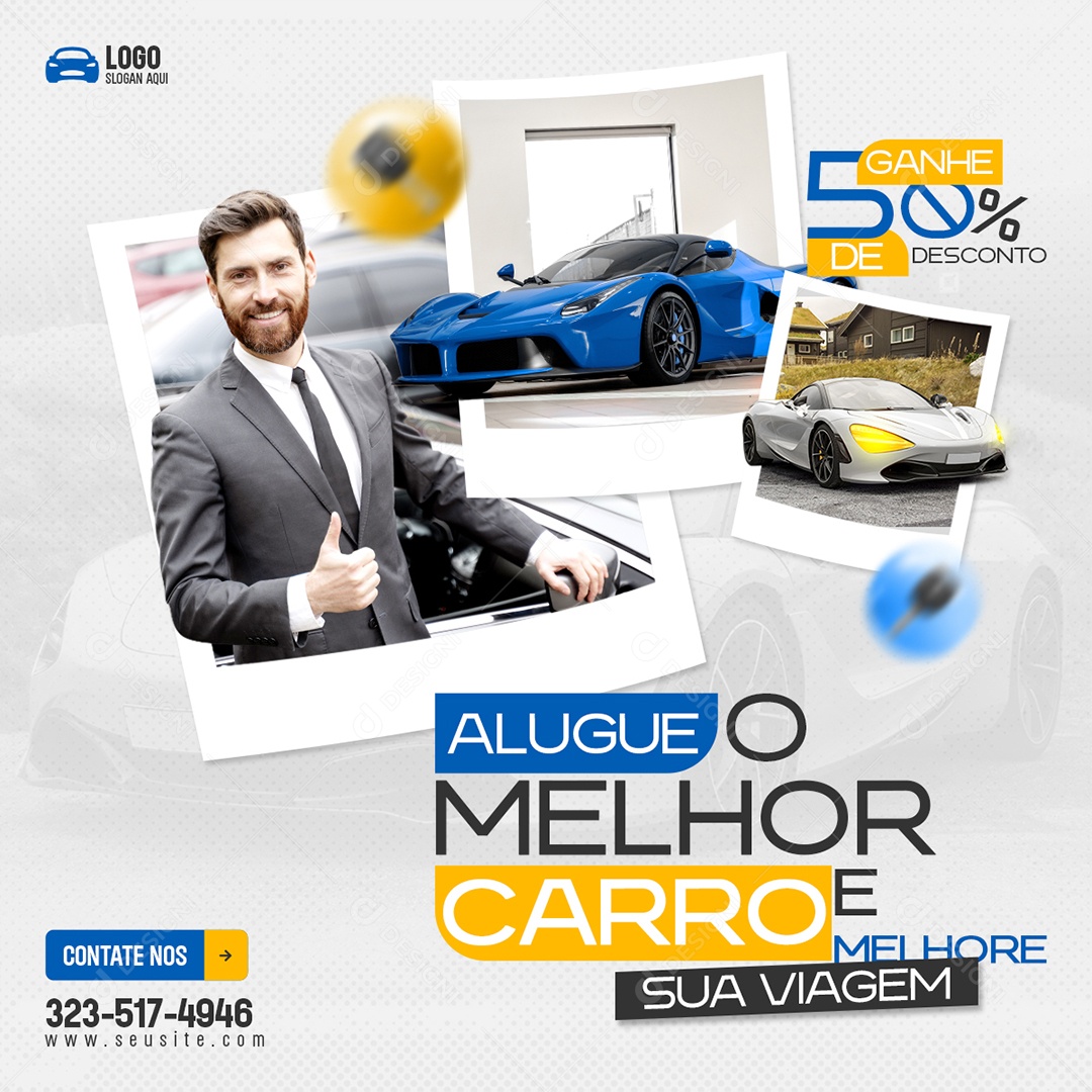 Social Media Alugue o Melhor Carro Concessionária PSD Editável