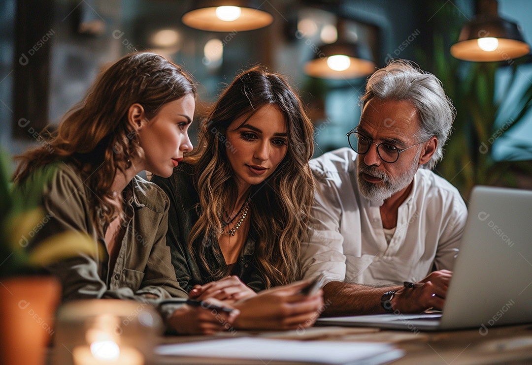 Diversos empresários tendo uma reunião de equipe em um escritório