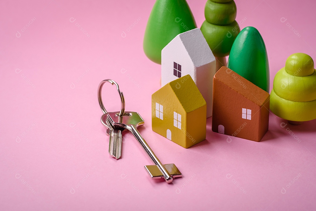 Uma casinha de madeira como ideia para investir na casa própria e atingir o objetivo de comprar um imóvel. Plano de fundo para sua ideia