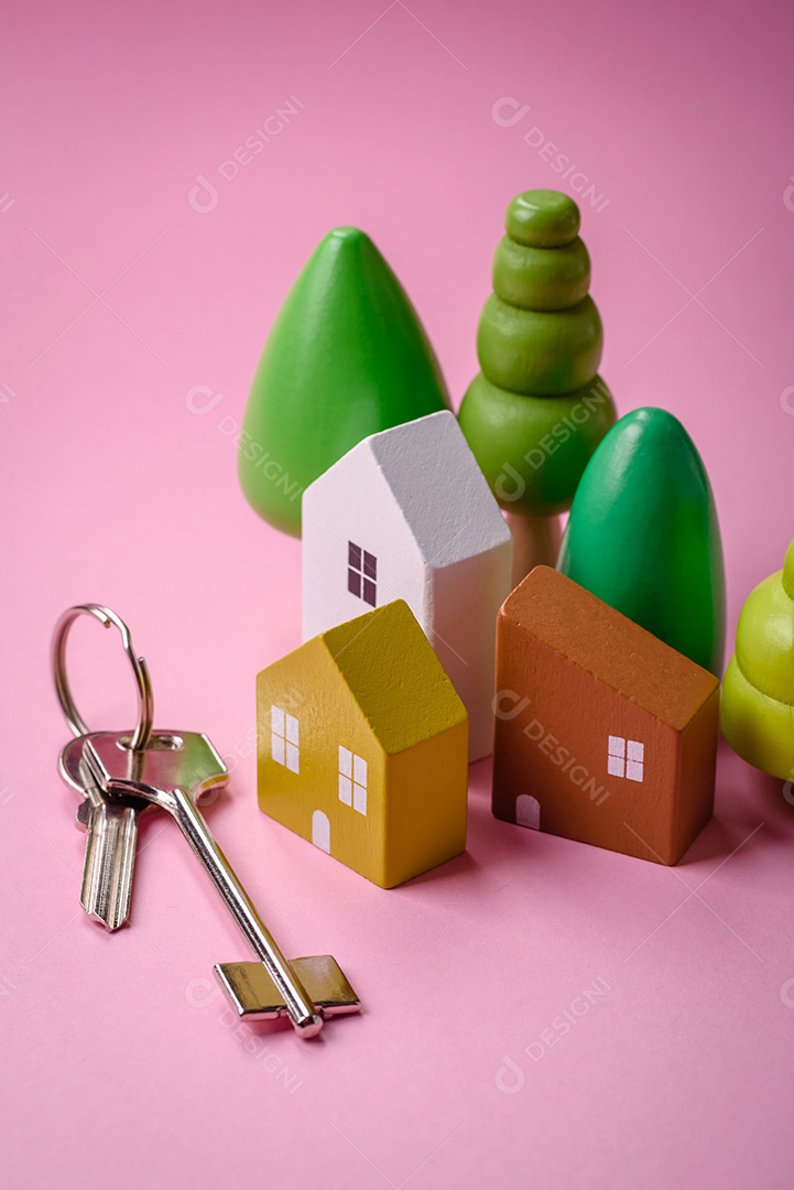 Uma casinha de madeira como ideia para investir na casa própria e atingir o objetivo de comprar um imóvel. Plano de fundo para sua ideia