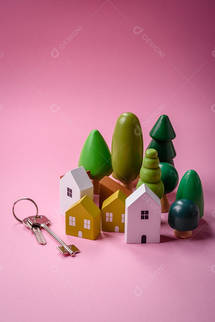 Uma casinha de madeira como ideia para investir na casa própria e atingir o objetivo de comprar um imóvel. Plano de fundo para sua ideia