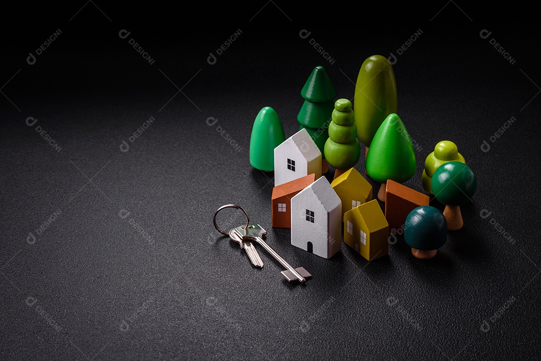 Uma casinha de madeira como ideia para investir na casa própria e atingir o objetivo de comprar um imóvel. Plano de fundo para sua ideia