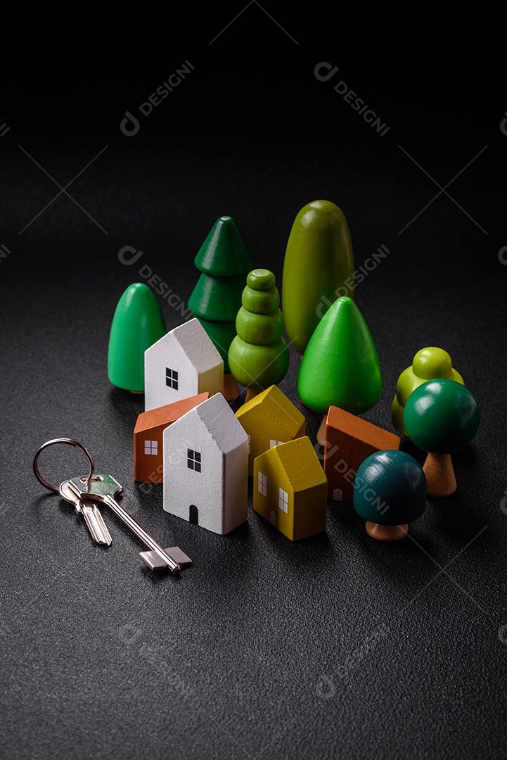 Uma casinha de madeira como ideia para investir na casa própria e atingir o objetivo de comprar um imóvel. Plano de fundo para sua ideia