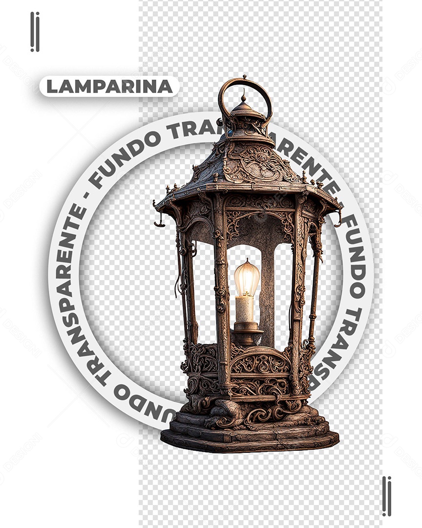 Lamparina Elemento 3D de Ano Novo para Composição PSD