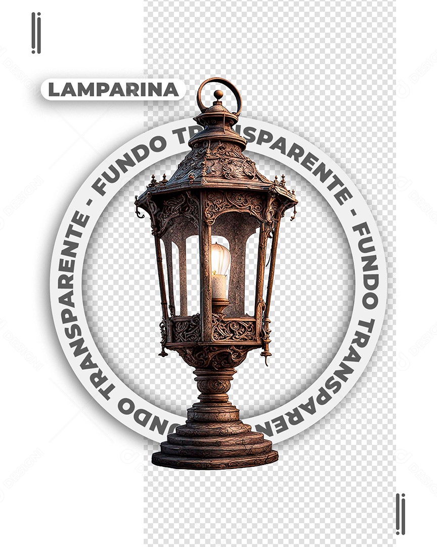 Lamparina Luminária Elemento 3D de Ano Novo para Composição PSD