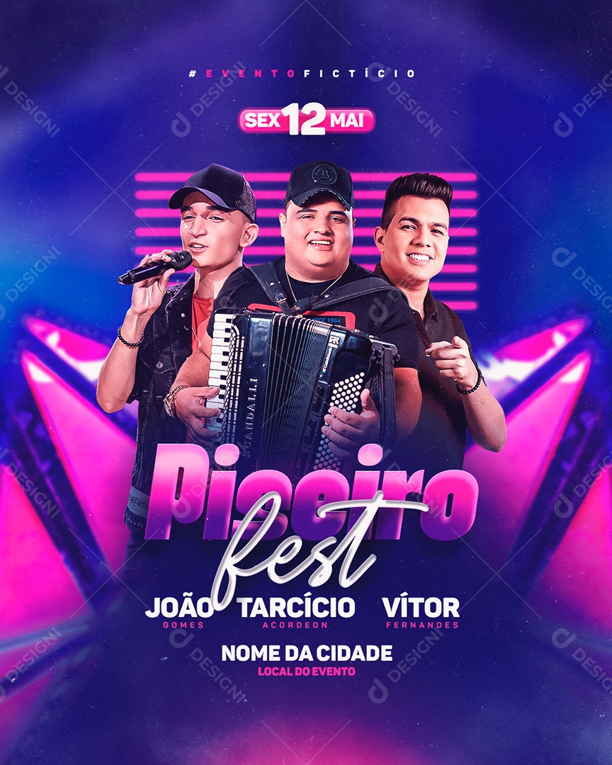 Social Media Flyer Evento Pisiero Fest PSD Editável