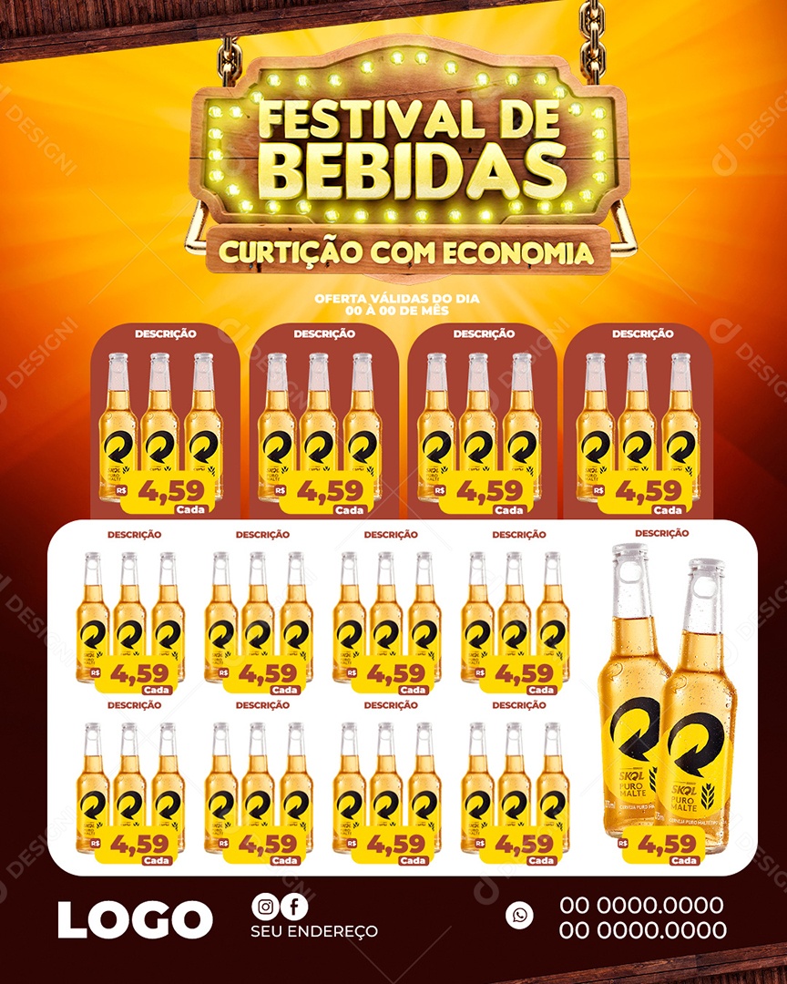 Social Media Festival de Bebidas Cerveja Corona PSD Editável