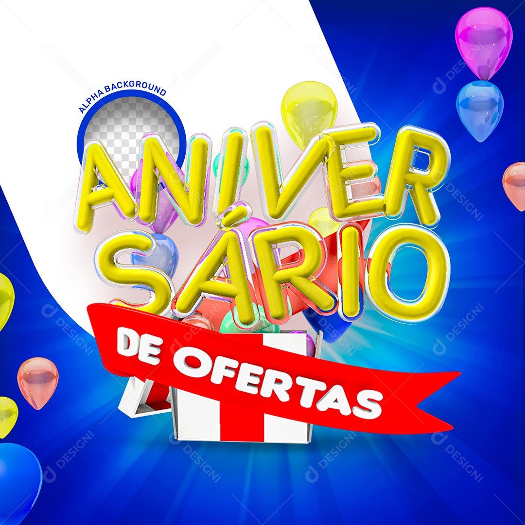 Selo 3D Aniversário Premiado Para Composição PSD