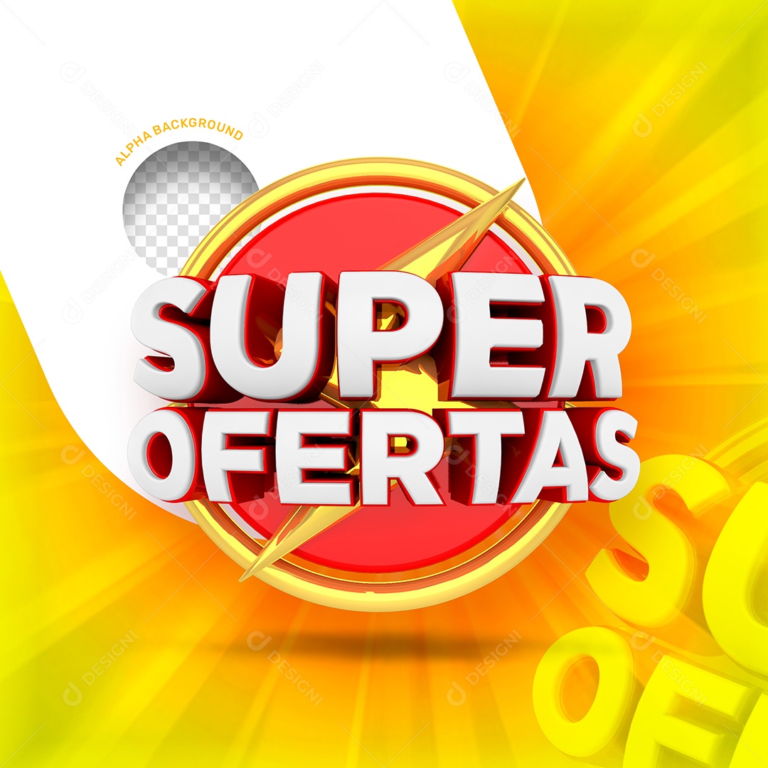 Super Ofertas Selo 3D Para Composição PSD