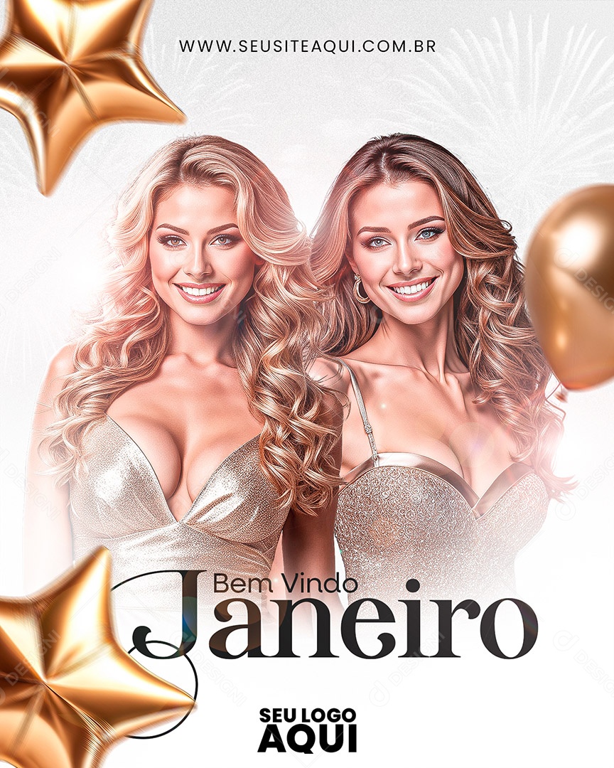 Bem Vindo Janeiro Social Media PSD Editável
