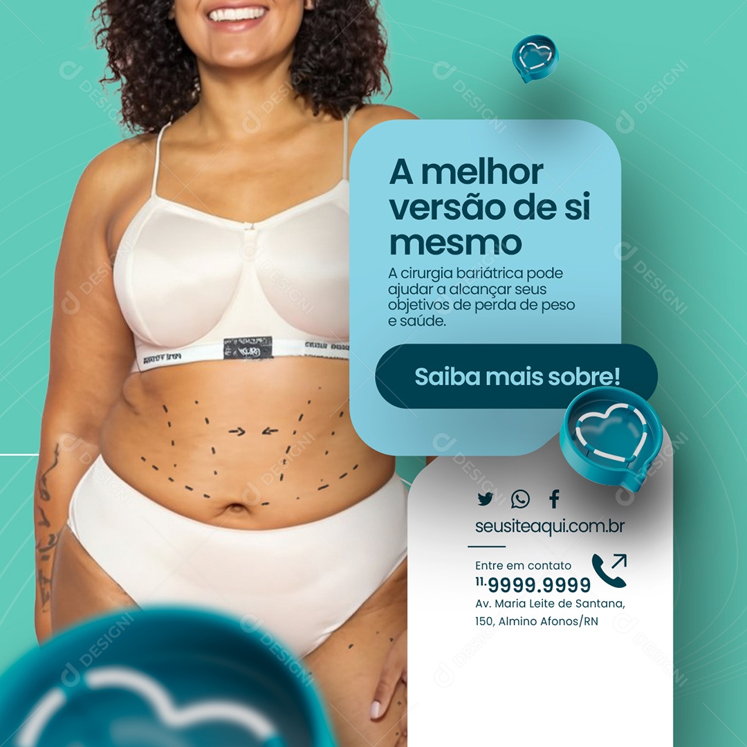 Bariátrica A Melhor Versão de Si Mesmo Saiba Mais Sobre Social Media PSD Editável