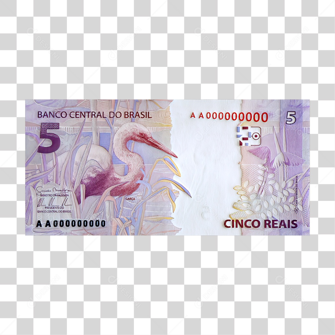 Nota de 5 Reais PNG Transparente