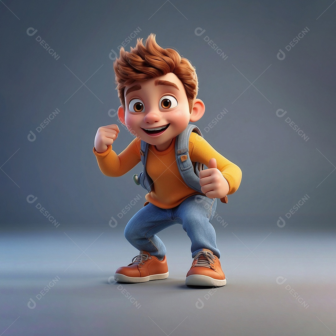 Personagem de desenho animado infantil agindo de forma legal