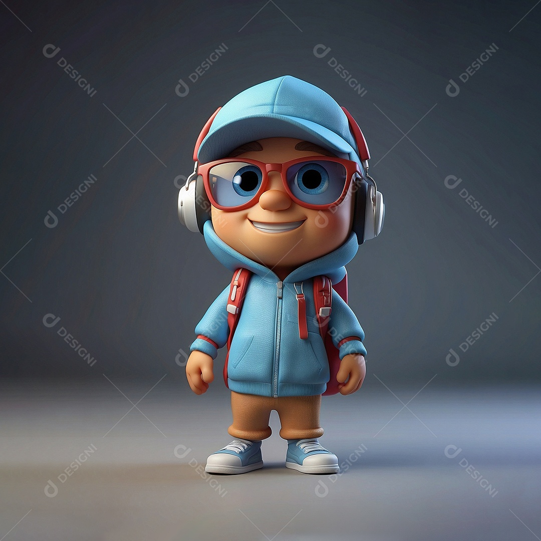 Personagem de desenho animado infantil agindo de forma legal