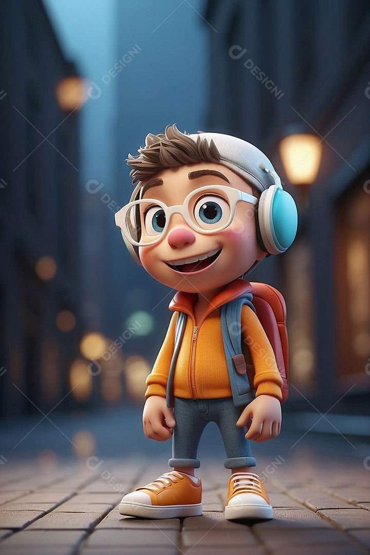 Personagem de desenho animado infantil agindo de forma legal