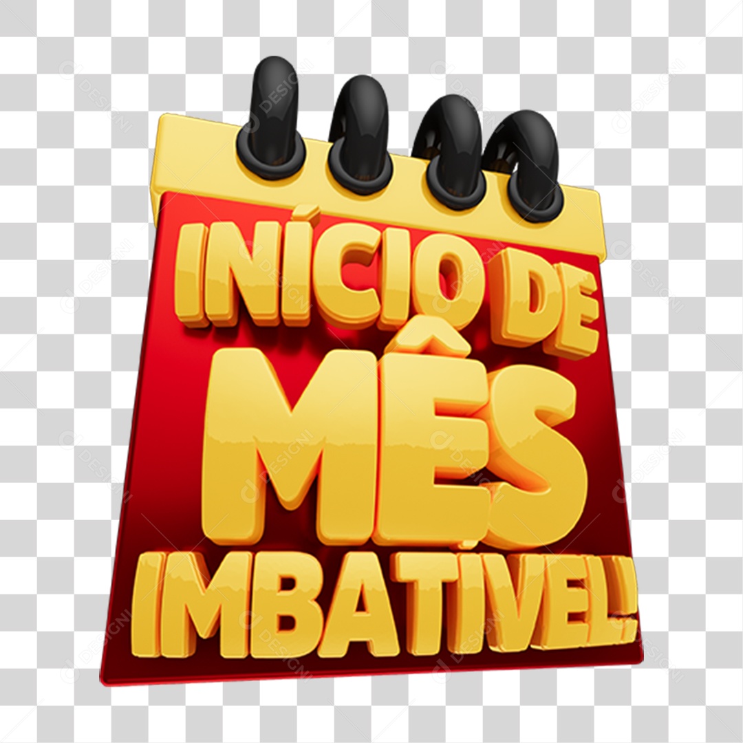 Selo 3D Início de Mês Imbatível PNG Transparente