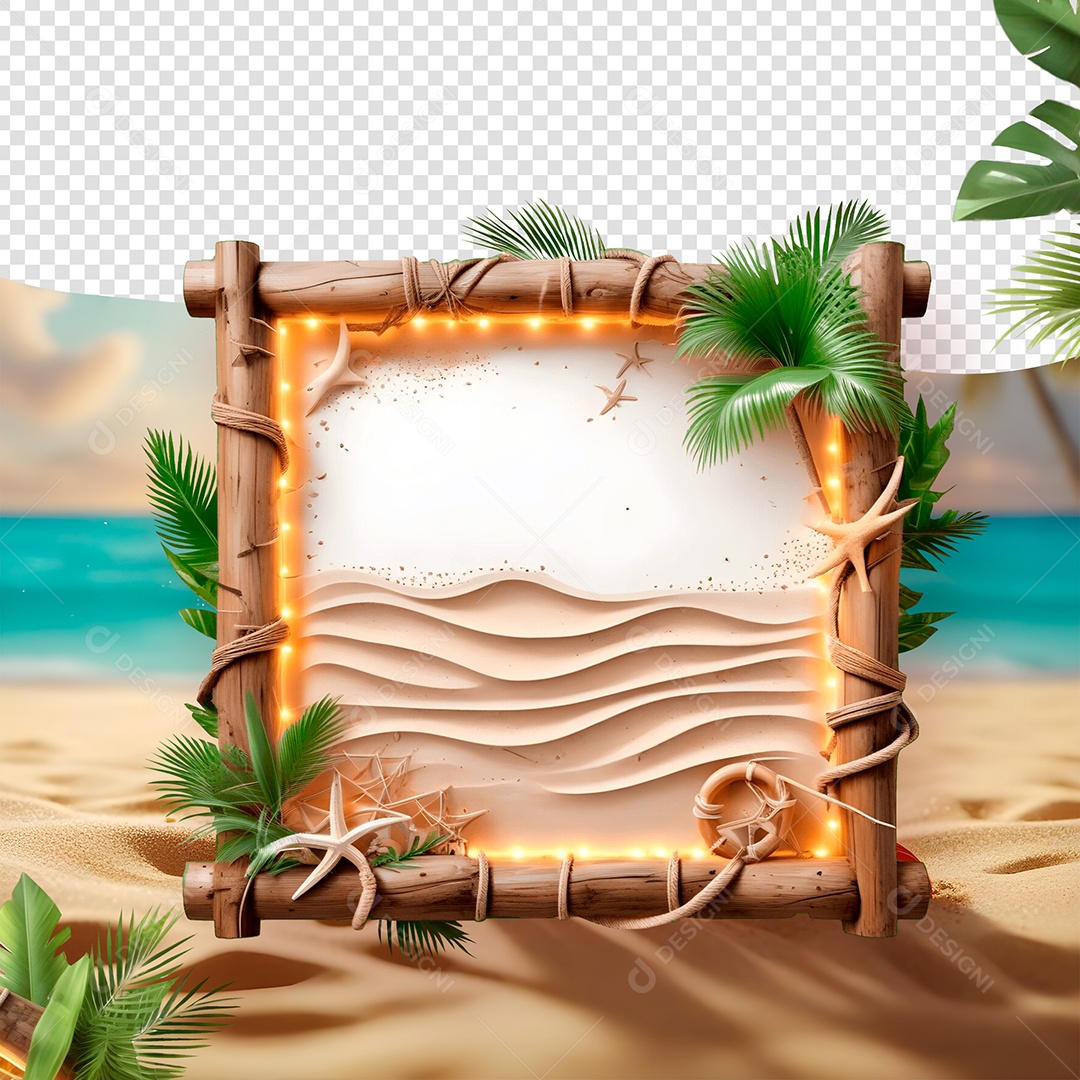 Painel de Madeira Quadrado Para Composição AI PSD