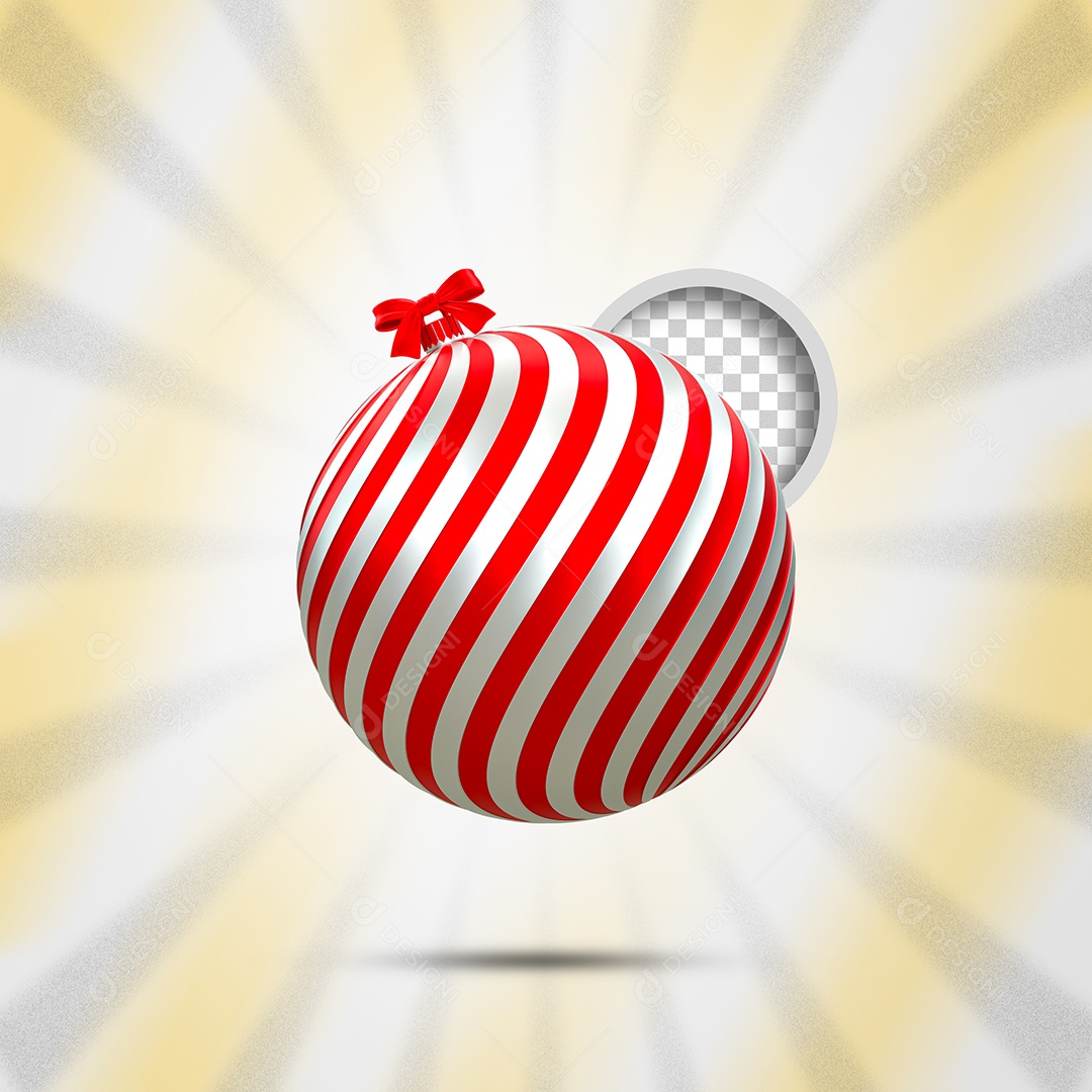 Elemento 3D Bola Verde Enfeite Natal Para Composição PSD